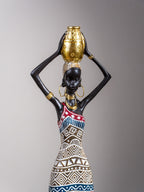 African Tribal Woman Figurine – Water Pot on Head - The Golden Theory