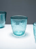 Aqua Green Textured Glasses with Rippled Design | Set of 6 - The Golden Theory