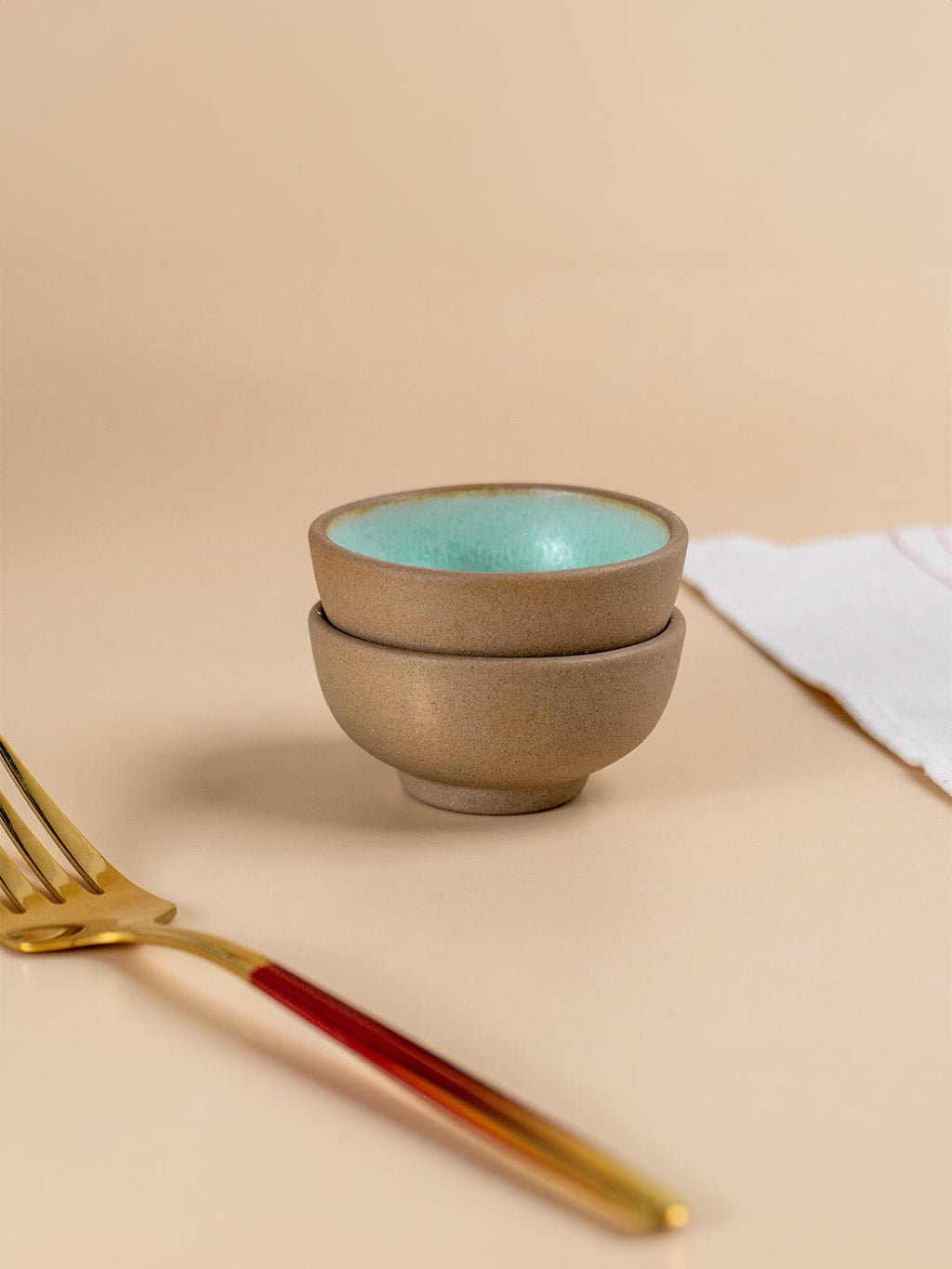 Artisanal Two-Tone Ceramic Dip Bowl Set - The Golden Theory