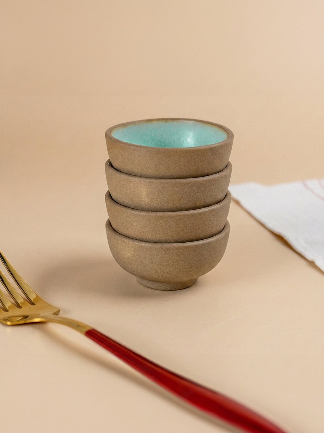 Artisanal Two-Tone Ceramic Dip Bowl Set - The Golden Theory