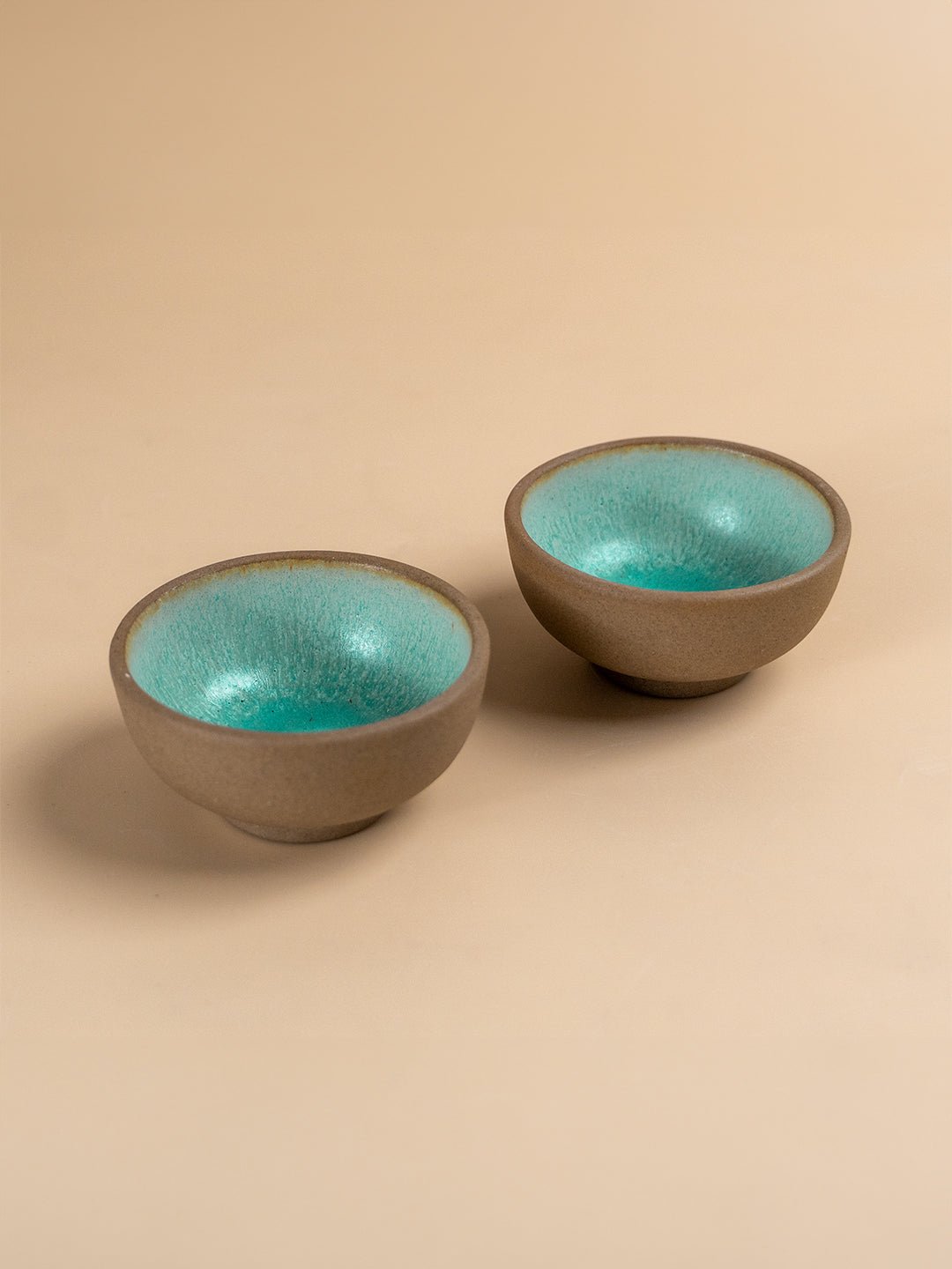 Artisanal Two-Tone Ceramic Dip Bowl Set - The Golden Theory Main image