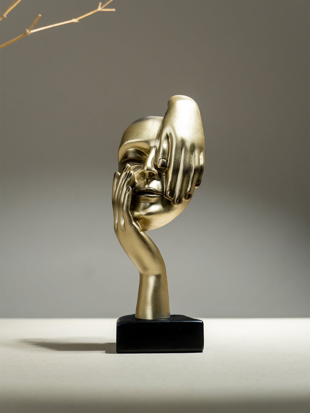 Artistic Gold Resin Abstract Face Sculptures | Set of 3 - The Golden Theory