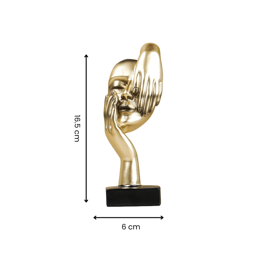 Artistic Gold Resin Abstract Face Sculptures | Set of 3 - The Golden Theory