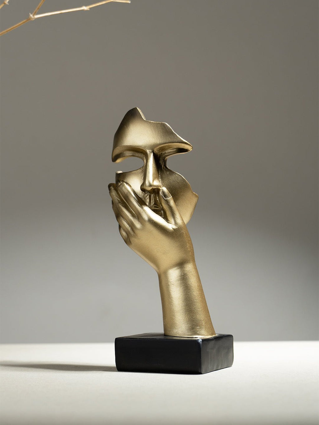 Artistic Gold Resin Abstract Face Sculptures | Set of 3 - The Golden Theory
