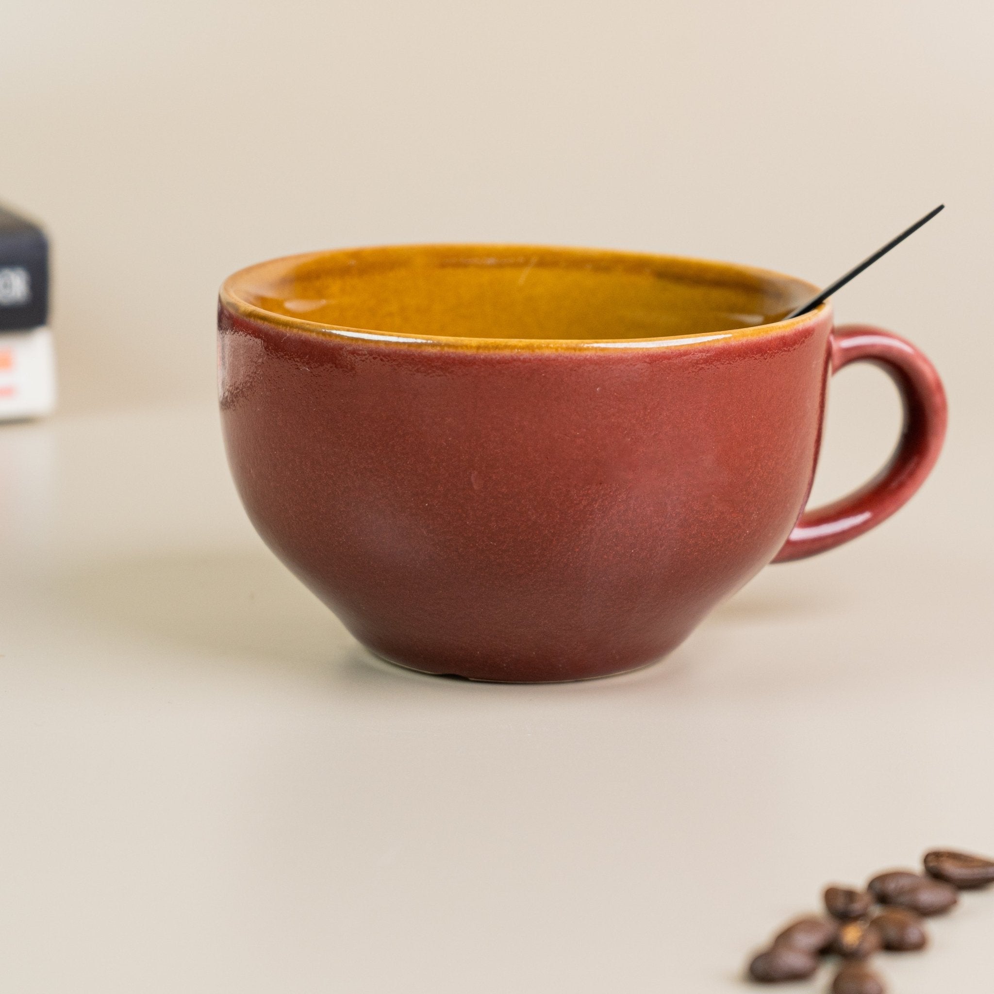 Autumn Leaves Ceramic Latte Mug - The Golden Theory