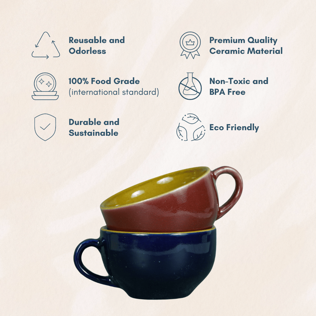 Autumn Leaves Ceramic Latte Mug - The Golden Theory