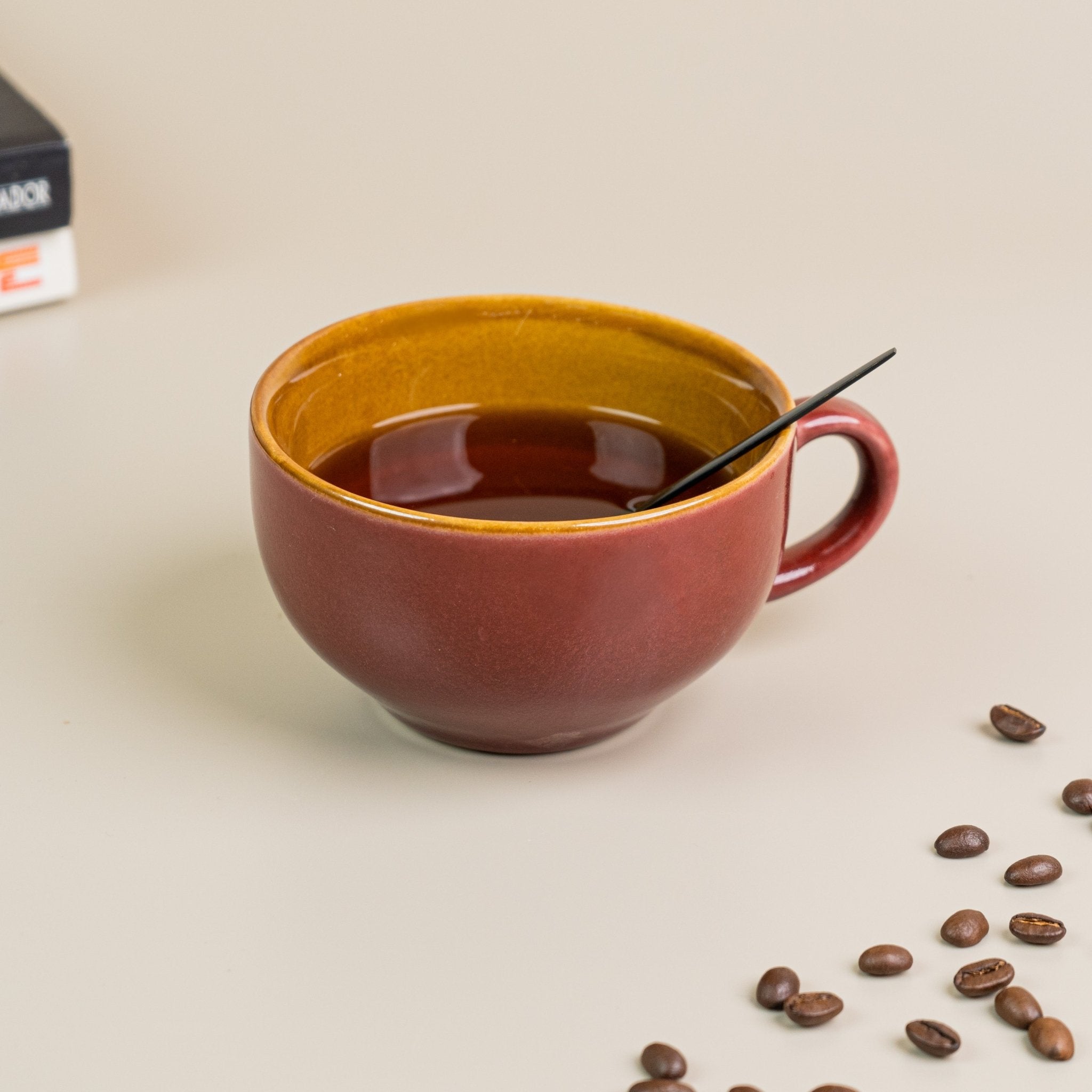Autumn Leaves Ceramic Latte Mug - The Golden Theory