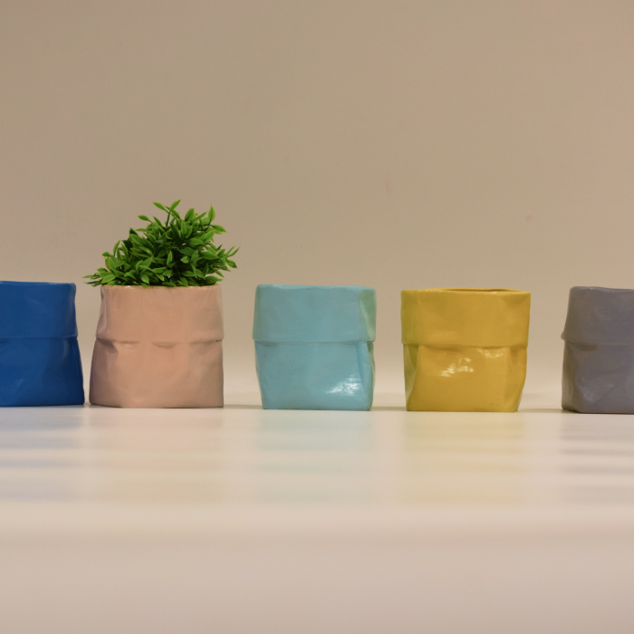 Blue Resin Planter