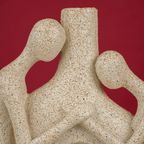 Beige Abstract Couple Sculpture Vase - Unique Hole Design - The Golden Theory