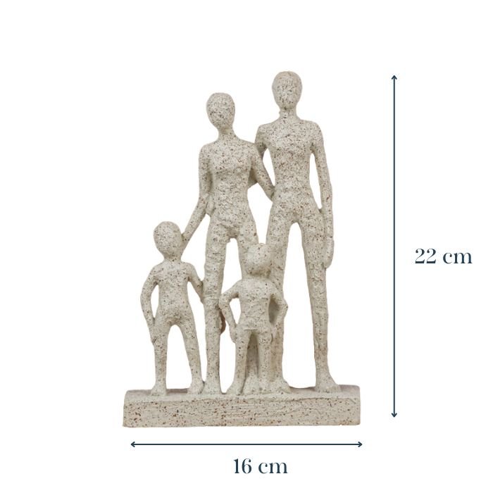 Beige Abstract Family Sculpture - Minimalist Art for Modern Decor - The Golden Theory
