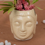 Beige Ceramic Buddha Planter - The Golden Theory