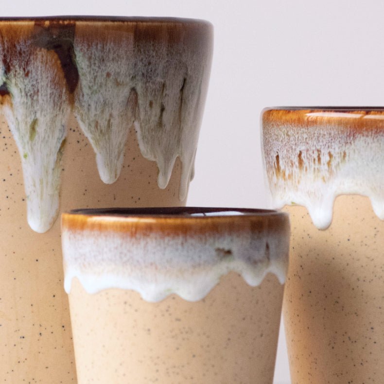 Beige Ceramic Flower Pots | Set of 3 - The Golden Theory