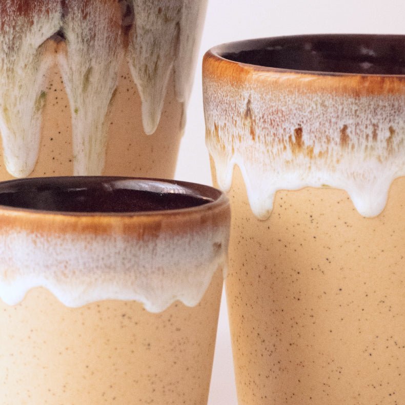 Beige Ceramic Flower Pots | Set of 3 - The Golden Theory