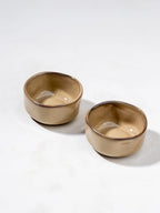 Beige Ceramic Handcrafted Dip Bowls Set - The Golden Theory