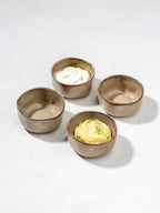 Beige Ceramic Handcrafted Dip Bowls Set - The Golden Theory