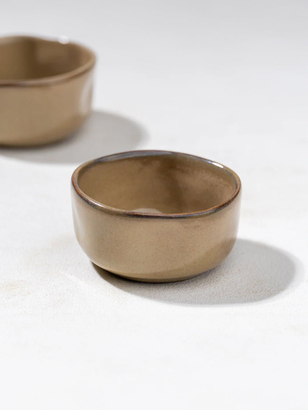 Beige Ceramic Handcrafted Dip Bowls Set - The Golden Theory