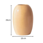 Beige Ceramic Oval Shaped Flower Vase - The Golden Theory
