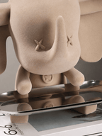 Beige Color Cute Elephant Statue with Tray - The Golden Theory