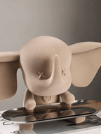 Beige Color Cute Elephant Statue with Tray - The Golden Theory
