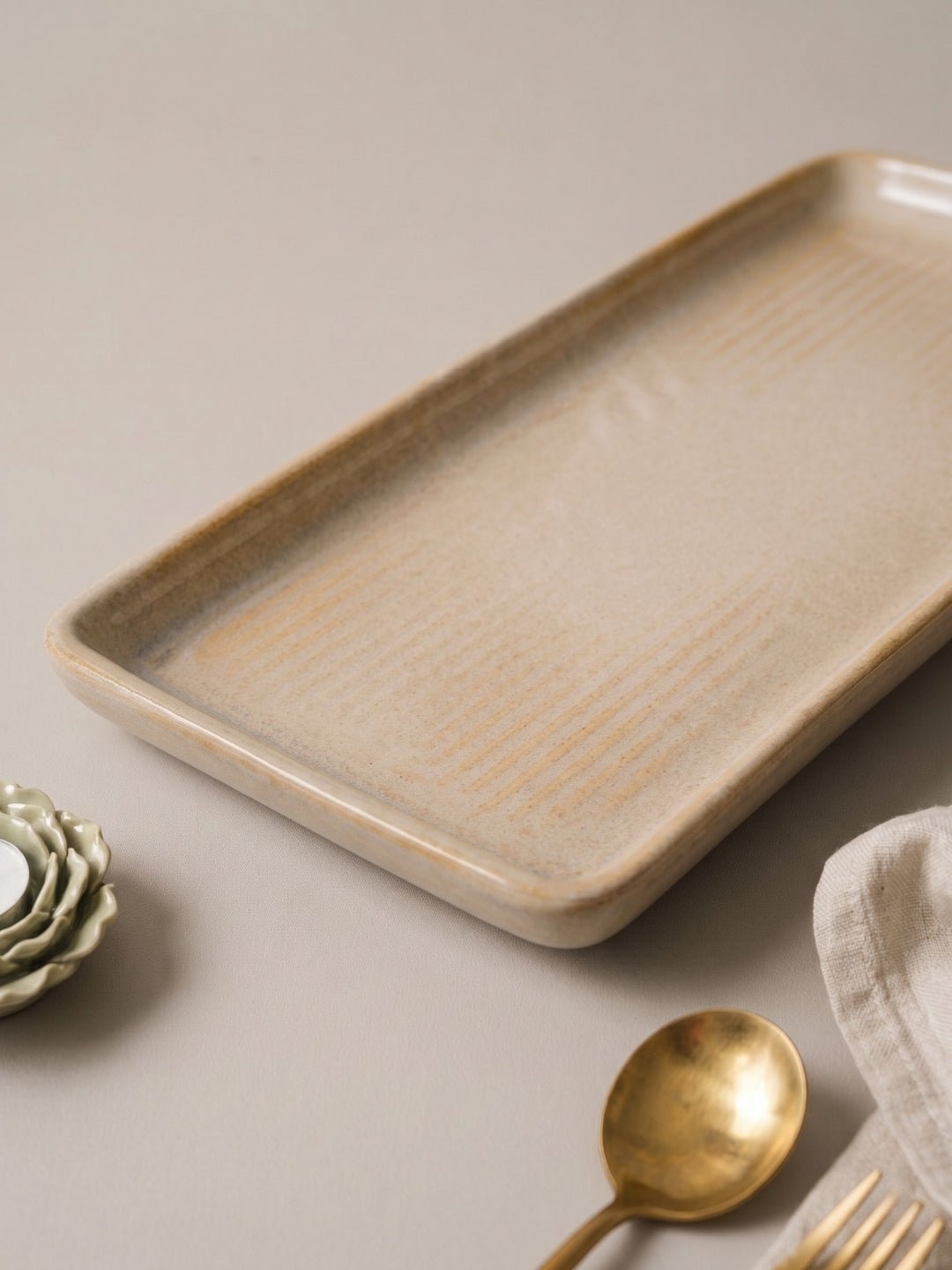 Beige Color Rectangle Platter Secondary image