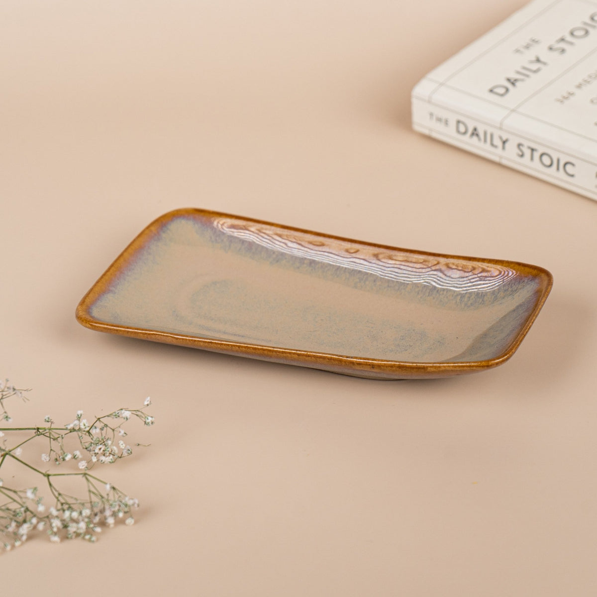 Beige Harmony Ceramic Platter - The Golden Theory