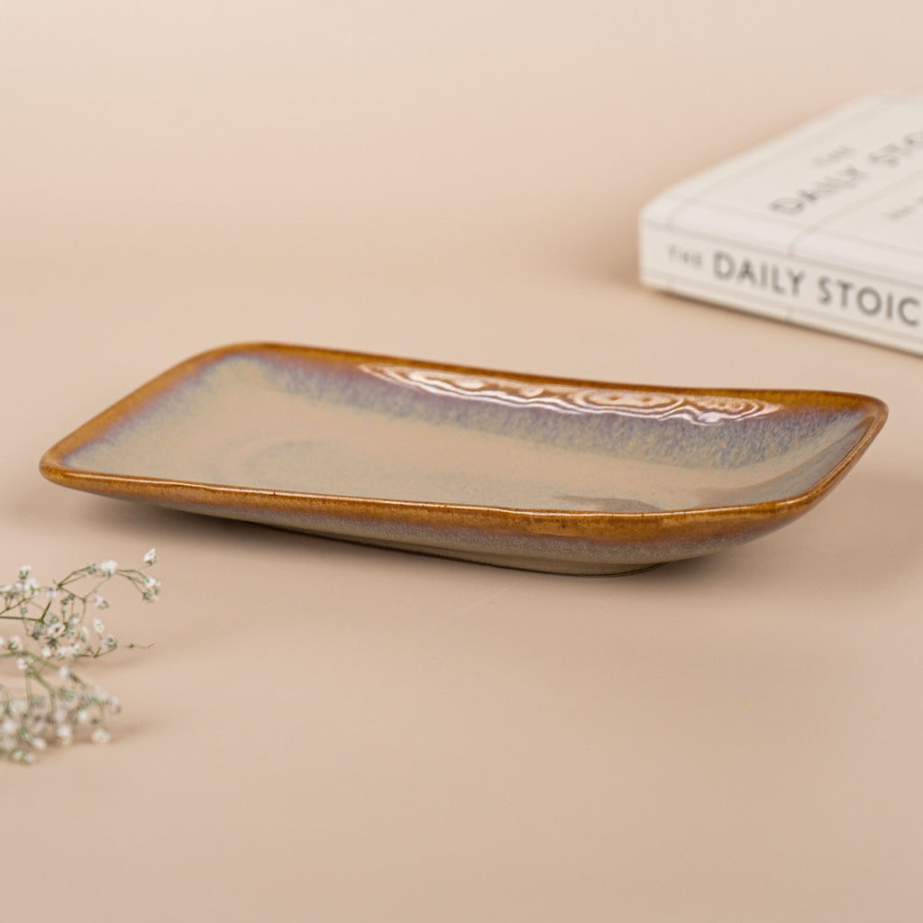 Beige Harmony Ceramic Platter - The Golden Theory