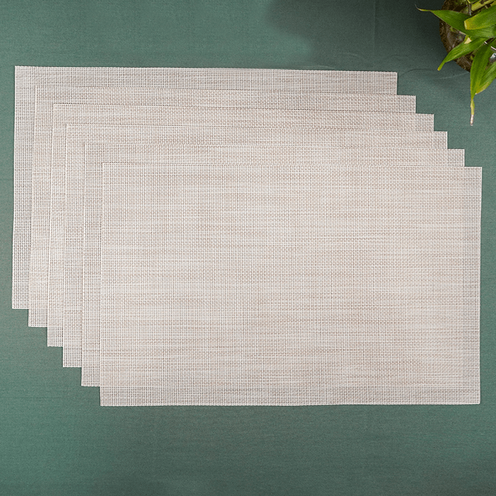 Beige Solid Table Mats | Set of 2,4,6 - The Golden Theory