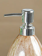 Beige Streaked Glass Soap Dispenser - The Golden Theory