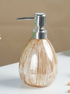 Beige Streaked Glass Soap Dispenser - The Golden Theory