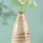 Beige Striped Ceramic Tall Vase - The Golden Theory