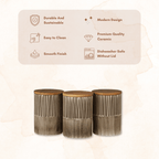 Beige Textured Storage Jar with Lid - Set of 3 - The Golden Theory