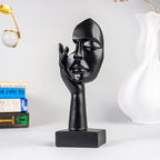 Black Abstract Face Sculptures | Set of 3 - The Golden Theory