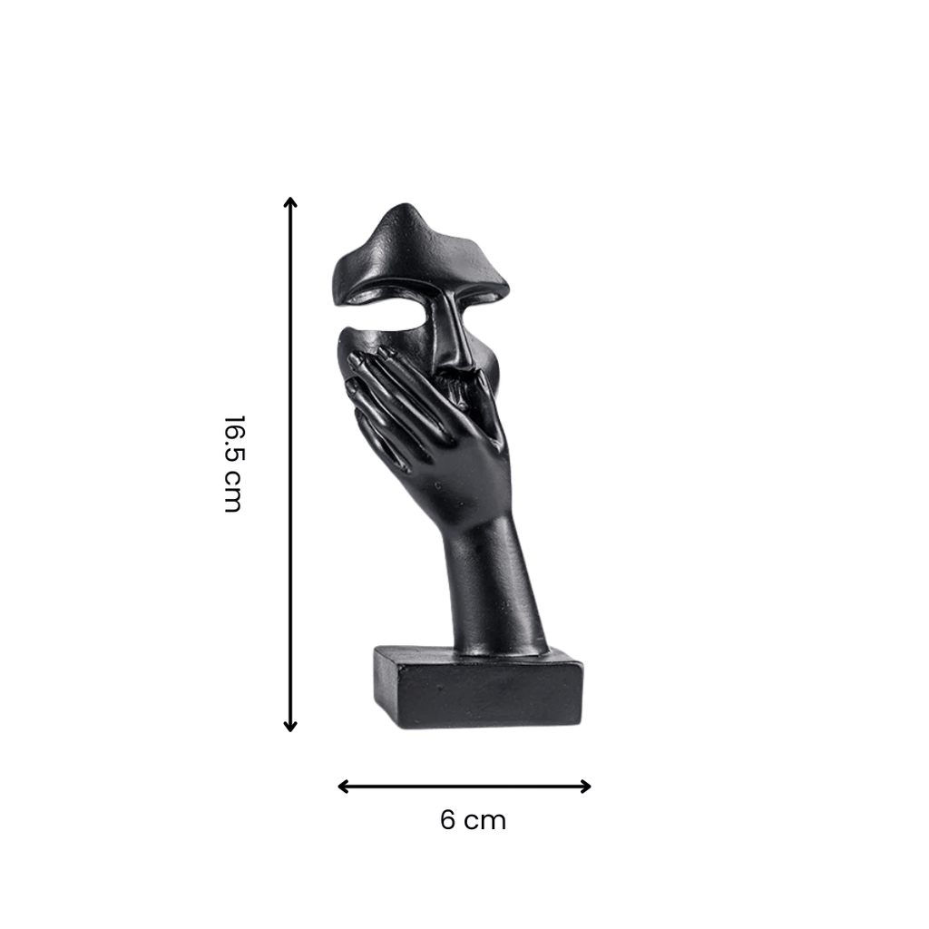 Black Abstract Face Sculptures | Set of 3 - The Golden Theory