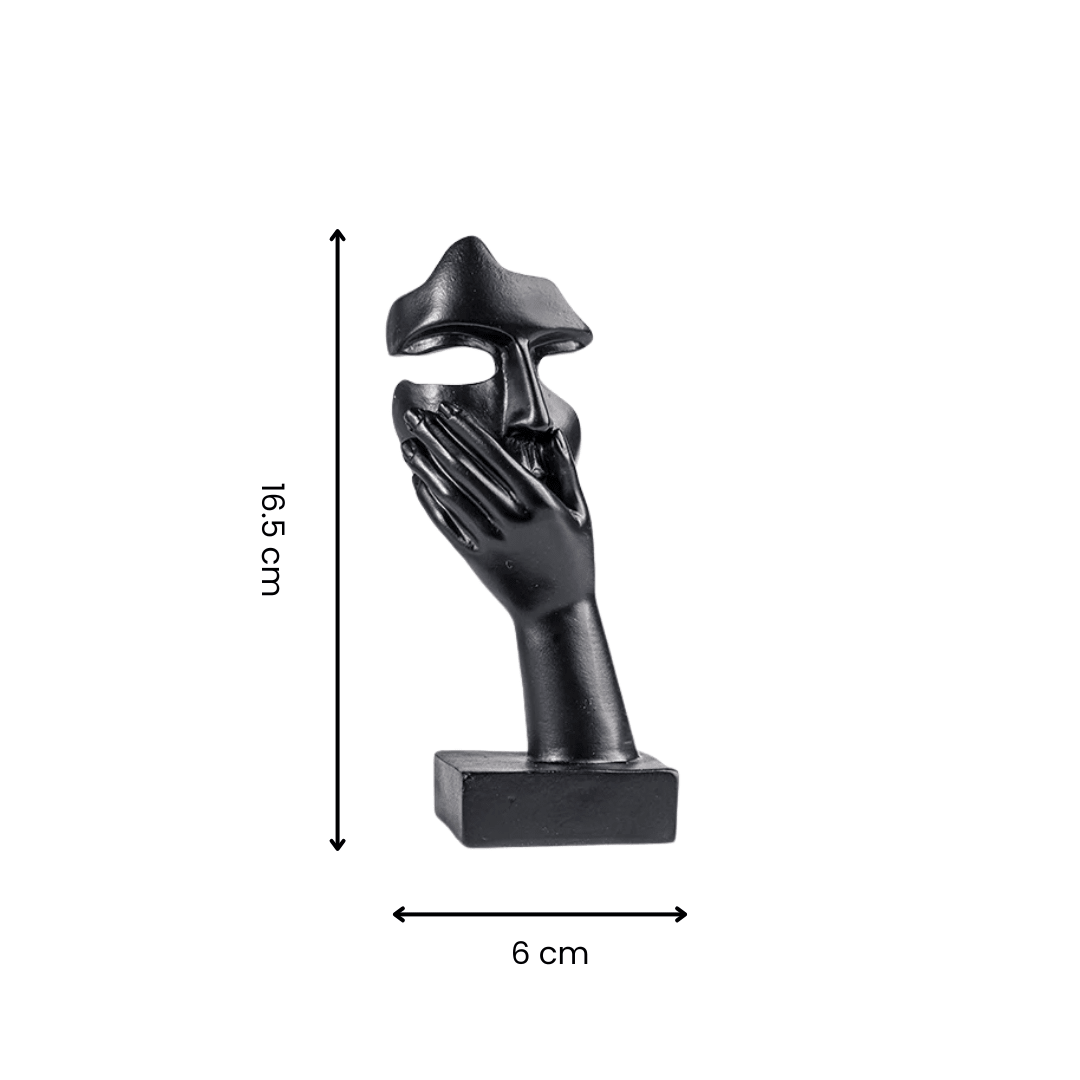 Black Abstract Face Sculptures | Set of 3 - The Golden Theory