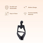Black Abstract Thinker Sculpture - Unique Minimalist Design - The Golden Theory