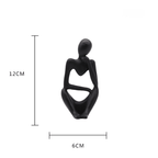 Black Abstract Thinker Sculpture - Unique Minimalist Design - The Golden Theory