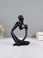 Black Abstract Thinker Sculpture with Modern Design - The Golden Theory