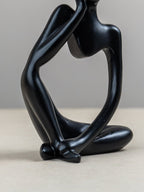 Black Abstract Thinker Sculpture with Modern Design - The Golden Theory