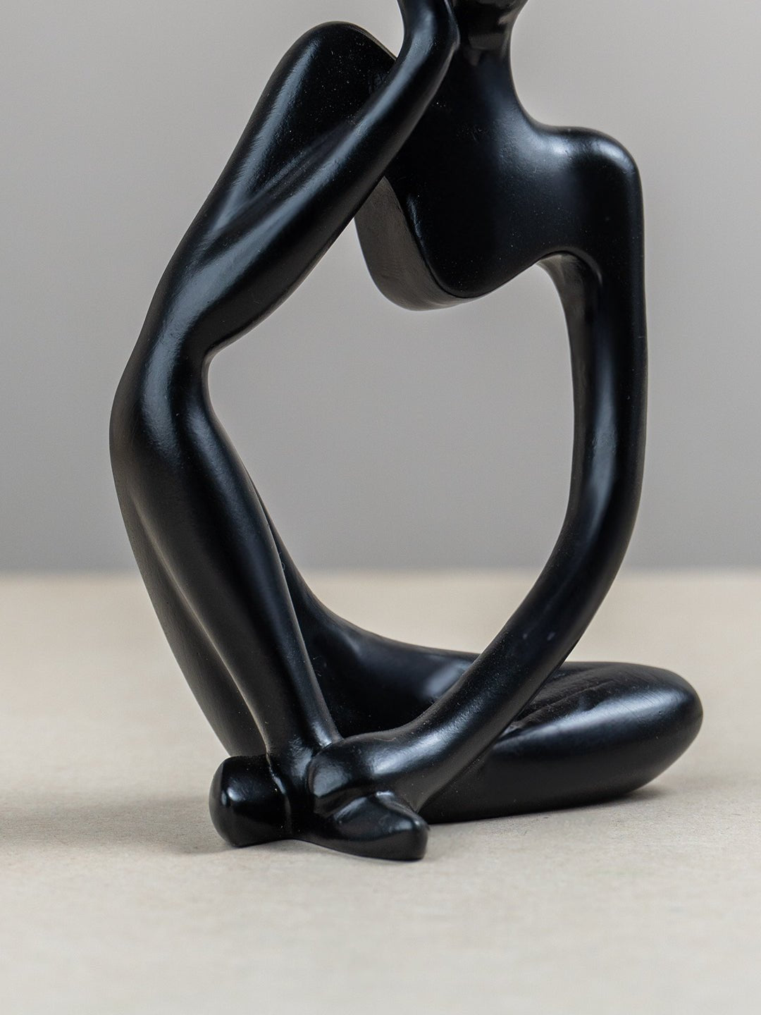 Black Abstract Thinker Sculpture with Modern Design - The Golden Theory