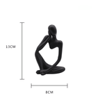 Black Abstract Thinker Sculpture with Modern Design - The Golden Theory