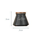 Black Airtight Canister Set of 3 with Wooden Airtight Lid - The Golden Theory