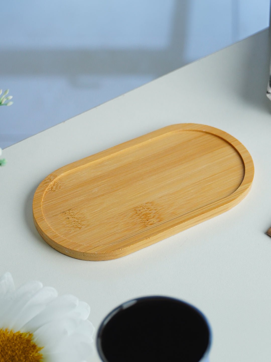 Black and Bamboo Ceramic Bathroom Set of 2 - The Golden Theory