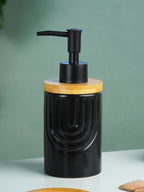 Black and Bamboo Ceramic Bathroom Set of 2 - The Golden Theory