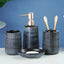Black and Blue Brushed Ceramic Bathroom Set of 4 - The Golden Theory