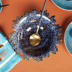 Black and Blue Color Bowl with Cut Design - The Golden Theory