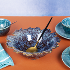 Black and Blue Color Bowl with Cut Design