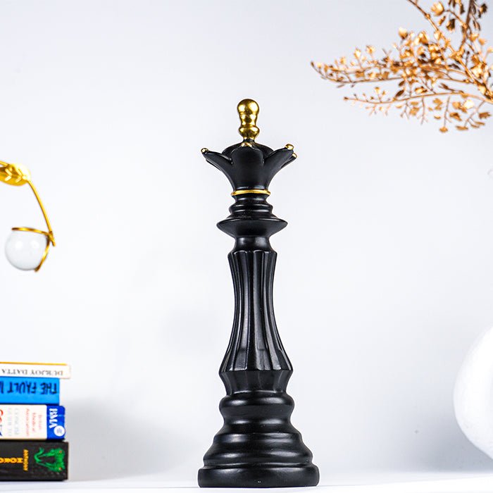 Black and Gold Chess King Sculpture - The Golden Theory