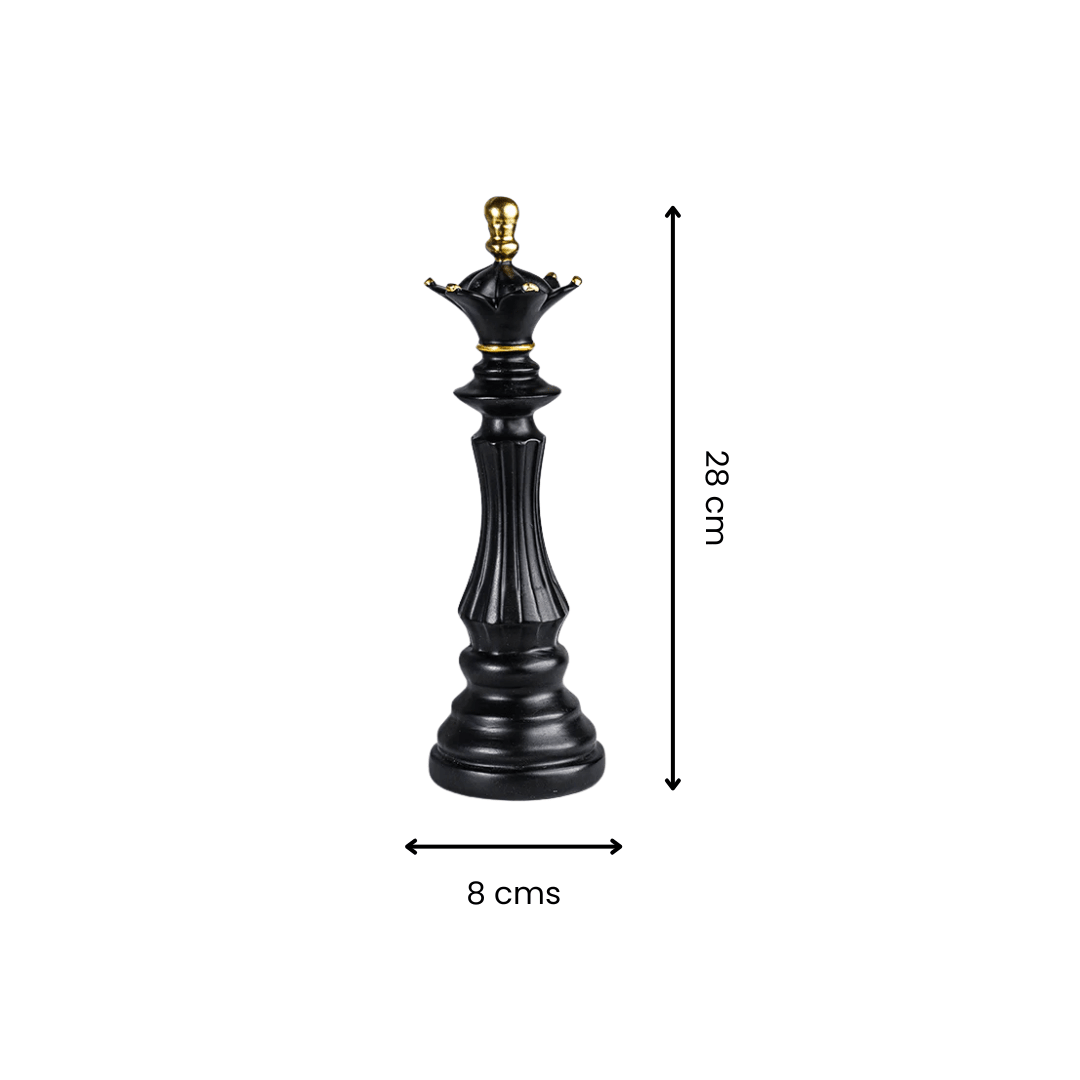 Black and Gold Chess King Sculpture - The Golden Theory