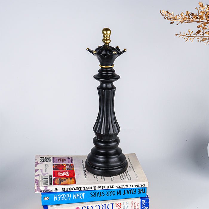 Black and Gold Chess King Sculpture - The Golden Theory