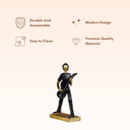 Black and Gold Guitar Player Sculpture - Modern Musician Decor - The Golden Theory